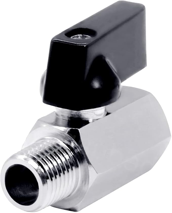 Beduan 1/4" Brass Mini Ball Valve NPT Female x Male Shut-Off Valve by Beduan