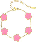 18K Gold-Plated Four Leaf Clover Bracelet for Women,Adjustable lucky Bracelet Set Jewelry Gift-Hypoallergenic Charm for Birthdays, Wellness & Daily Wear