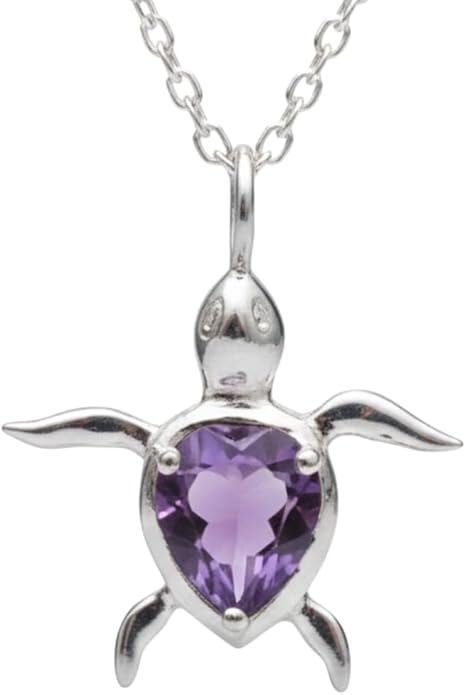 925 Sterling Silver Animal Pendant Necklace Collection for Women | Handmade Natural Gemstone Jewelry | Cat, Bee, Turtle & Bug Designs | Hypoallergenic Silver Necklace Gift for Her