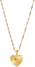 IBARA Women Gold Dianty Necklace Sun Crescent Moon Star Evil Eye Lock Lovely Heart Flower Butterfly Pearl Pendant Coin Necklaces 18K Gold CZ Diamond Filled Chain Boho Beach Simple Handmade Jewelry