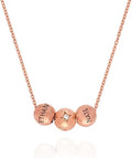 MyNameNecklace Personalized The Balance Charm Necklace with Custom Engraved Beads - Cable/Link Chain - Dainty Gift for Mom, Her - Jewelry for Christmas