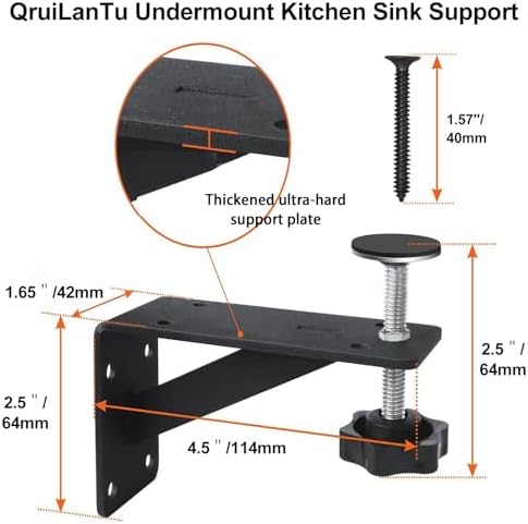 4 Pcs Undermount Kitchen Sink Support - Image 2