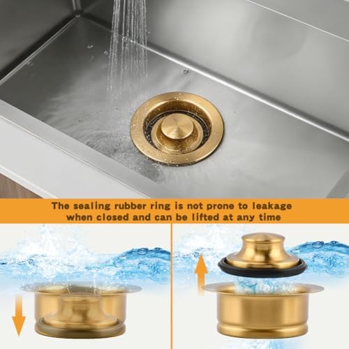 Kitchen Sink Garbage Disposal Flange & Stopper, Fits 3.5-Inch Standard Sink - Image 3