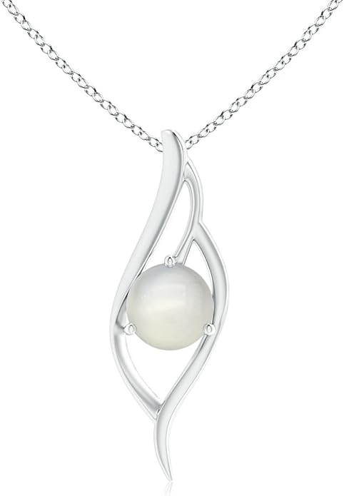 Angara Natural Moonstone Pendant for Women | Moonstone Angel Wing Bypass Pendant in 14K Solid Gold/Platinum With 18" Chain | Birthday, Anniversary, Gemstone Jewelry Gift