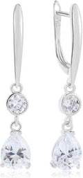 Dangle Earrings for Women Suited for Women Ladies' Trendy CZ Earring 14KGold/Silver Plated Dangling Earrings Jewelry Anti-allergy Hammered Lever-Back Drop Birthday Gift