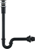 Brass P Trap with Pop Up Drain Stopper With Overflow, U-Shape 1 1/4 Slip Joint by SEABEFORE