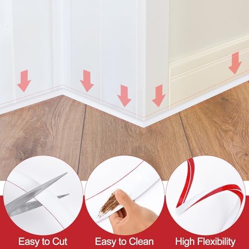 ToLanbbt Flexible Quarter Round Molding, 393 Inch Peel and Stick Rubber Trim - Image 4