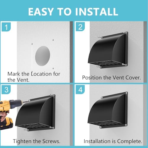 HG Power 2 Pcs 4 Inch Dryer Vent Cover Outside - Image 7