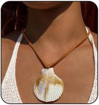 Large Starfish Shell Necklace for Women Bohemian Starfish Pendant Necklace Dainty Coastal Jewelry Summer Sea Vacation Necklaces Adjustable Shell Necklaces Summer Beach Surfer Jewelry Outfits Accessories