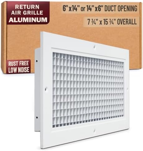 Fits 6x14 and 14x6 Duct Opening | Aluminum Eggcrate Return Air Grille | Low by Handua