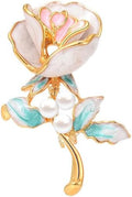 Flower Brooch Pin Rhinestones Pearl Flower Brooches Floral Pin Jewelry for Women Girls