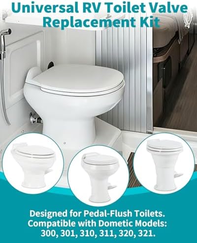 385311641 RV Toilet Valve Replacement Kit Compatible - Image 5