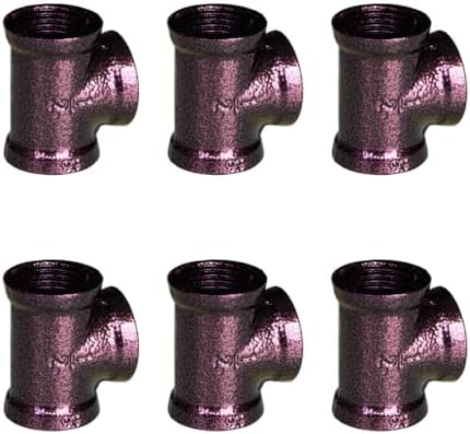 1/2" TEE Industrial Threaded Black Iron Pipe Fittings; Hammered Bronze Finish by PRIMPIPEWORKS