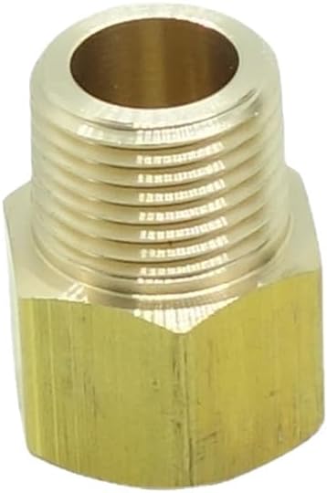 2 Pcs 3/8" NPT Pipe Male x M16 x1.5 Female Metric Gauge Adapter Brass - Image 4