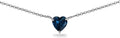 Birthstone Necklace for Women - Genuine or Synthetic Gemstone, 7mm Heart Solitaire, Short Dainty Layered Choker, Silver