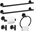 6 Pieces Matte Black Bathroom Hardware Accessories Set, SUS304 Stainless Steel by Meetuniquestylesandneeds