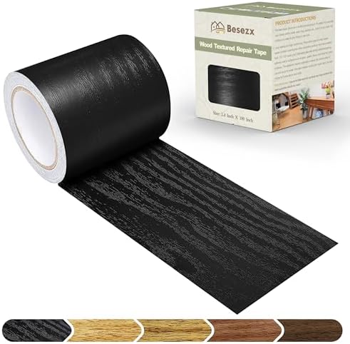 Besezx Wood Grain Tape, 2.4" X15', Self Adhesive Wood Grain Repair Patch by Besezx