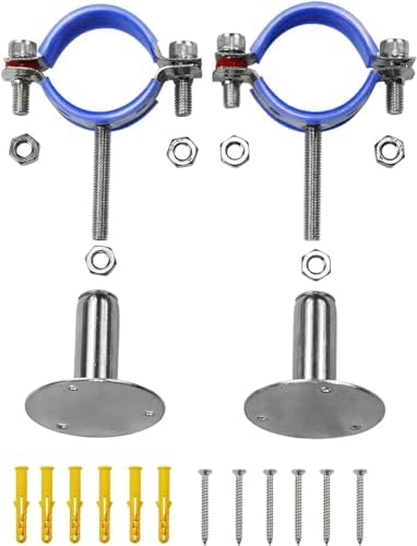 AKIHISA 2 Pcs 304 Stainless Steel Pipe Supports, Wall Mount Ceiling Mount Pipe - Image 4