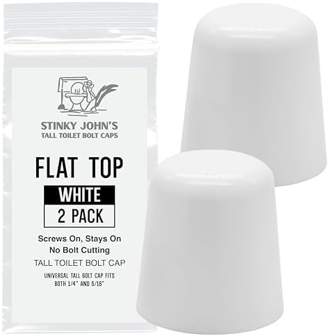 Stinky John's Tall Toilet Bolt Caps: Don't Cut Those Bolts! 100% Made in USA by StinkyJohns