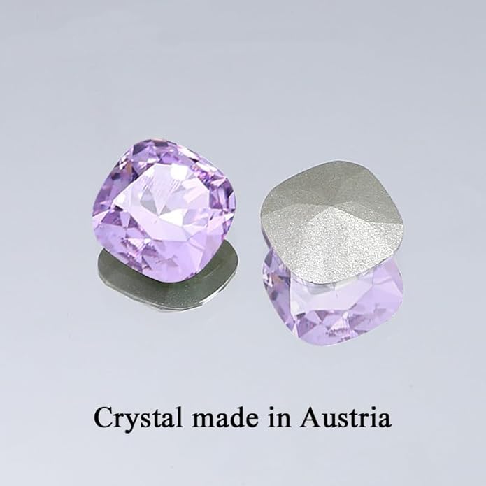 AOBOCO Sterling Silver Leverback Earrings Embellished with Crystals from Austria, Hypoallergenic Cushion Cut Square Crystal Earrings, Fine Anniversary Birthday Jewelry Gifts for Women