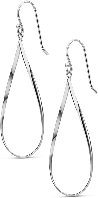 MILLA Teardrop Earrings - Designer Silver Statement Earrings or Gold Dangle Earrings for Women Trendy Upscale Dangly Earrings