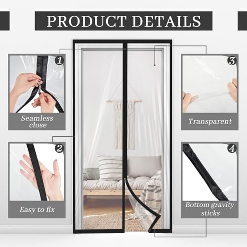 Amylove Zipper 34 x 80 Inch Dust Barrier Door Kit 2.8 x 6.7 ft Construction - Image 3