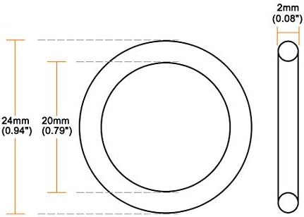 uxcell 10pcs 24x20x2mm Nitrile Rubber O-Rings Metric Sealing Gasket - Image 3