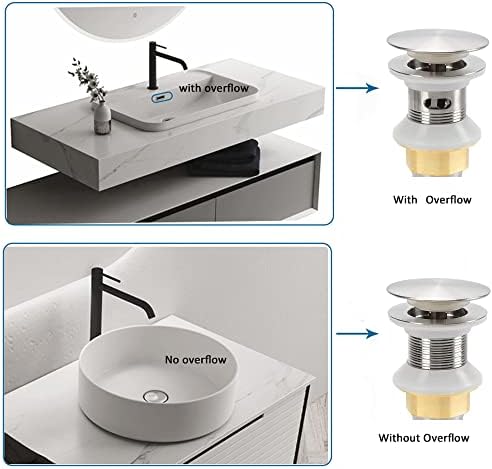 Rockgoya Bathroom Sink Drain, Drain Stopper Bathroom Sink Without Overflow - Image 4