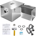 Wadoy 8 lb Commercial Grease Trap, Stainless Steel Under-Sink Interceptor by WADOY