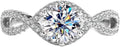 S925 Silver Adjustable Ring for Women |1 Carat D-color VVS1 Clarity Diamond Twist Arm Ring | Excellent Cut | Unforgettable Engagements Accessory