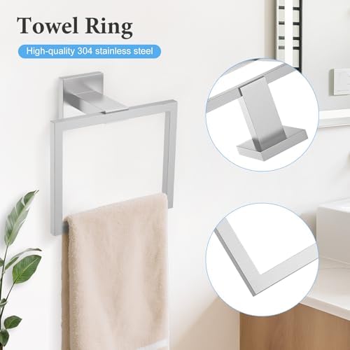 TURS Bathroom Hardware Set Brushed Nickel 4-Piece Towel Bar Set Include 24 Inch - Image 5