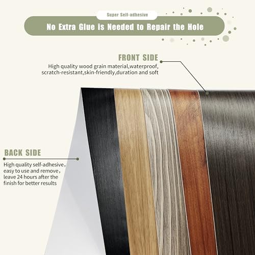 Besezx Wood Grain Tape, 3.9" X15', Self Adhesive Wood Grain Repair Patch - Image 6