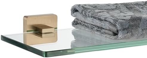 JQK Bathroom Glass Shelf, Floating Tempered Glass Shower Storage 16 by 5 inches by Homeimprovement