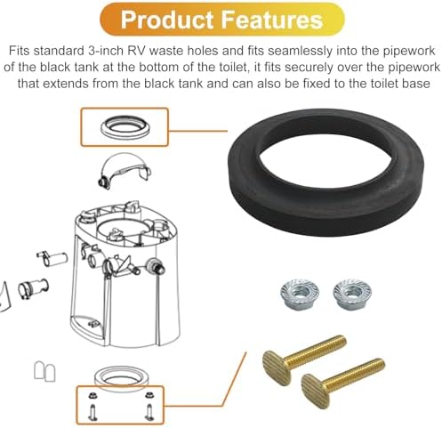 12524 RV Toilet Seal Closet Bolt kit Replacement - Image 4