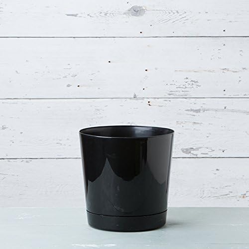 Novelty Majestic Full Depth Round Cylinder Pot, Glossy Black - Image 3