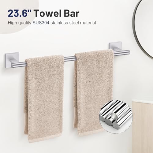 Lairuier Brushed Nickel Bathroom Accessories, Towel Bar Set Wall Mounted - Image 2