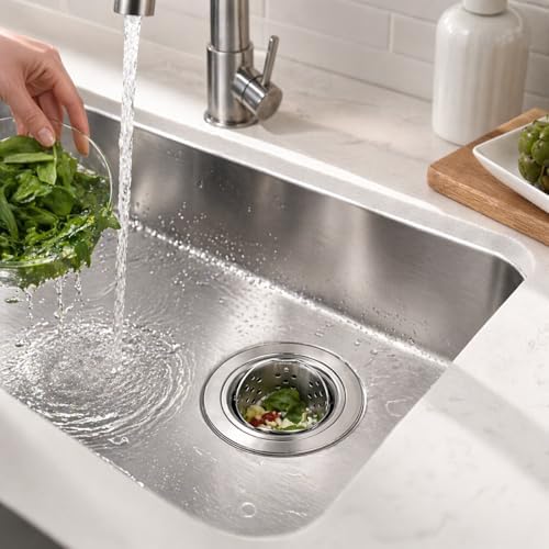 3.5" Pop-Up Kitchen Sink Drain, Stainless Steel Stopper - Image 7
