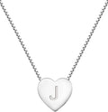 YL Initial Necklace 925 Sterling Silver Heart Letter Pendant A-Z Alphabet Cubic Zirconia Jewelry for Women