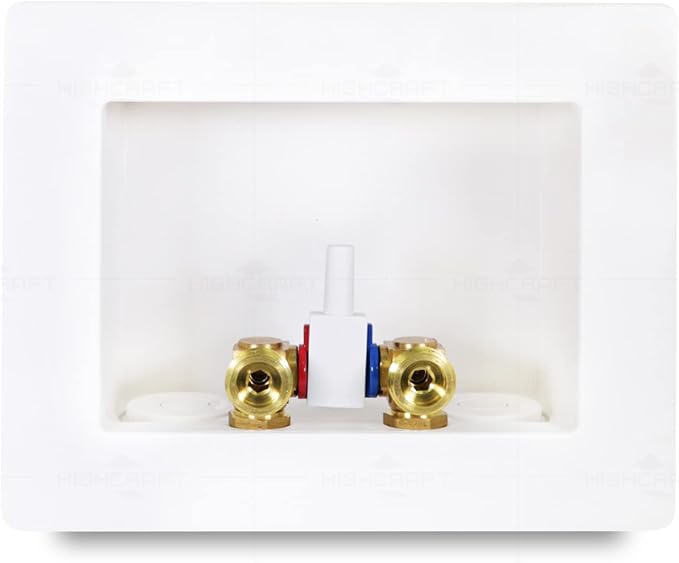 Highcraft Washing Machine Outlet Box Dual Drain, 1/2" Push Fit Connection Valve - Image 3