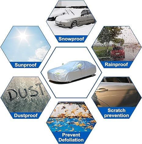 KouKou Oxford Waterproof SUV Car Cover Suitable for Mercedes Benz GLE Class from 2015 to 2025, Windproof All Weather Waterproof Outdoor Cover Sun Rain UV Dust Snow Protection.