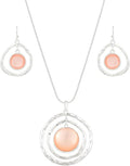 Madison Tyler Gold Plated Jewelry Set for Women | Silver Teardrop Pendant Necklace Trendy | Long Necklace with Snake Chain | Fashion Dangle Earring Set