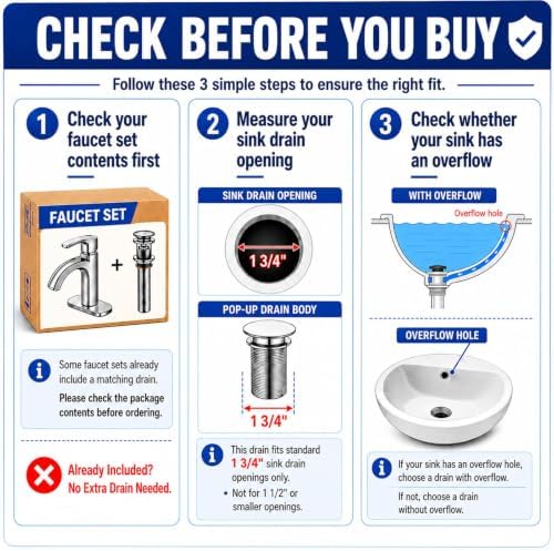 Bathroom Sink Drain with Overflow - Image 4
