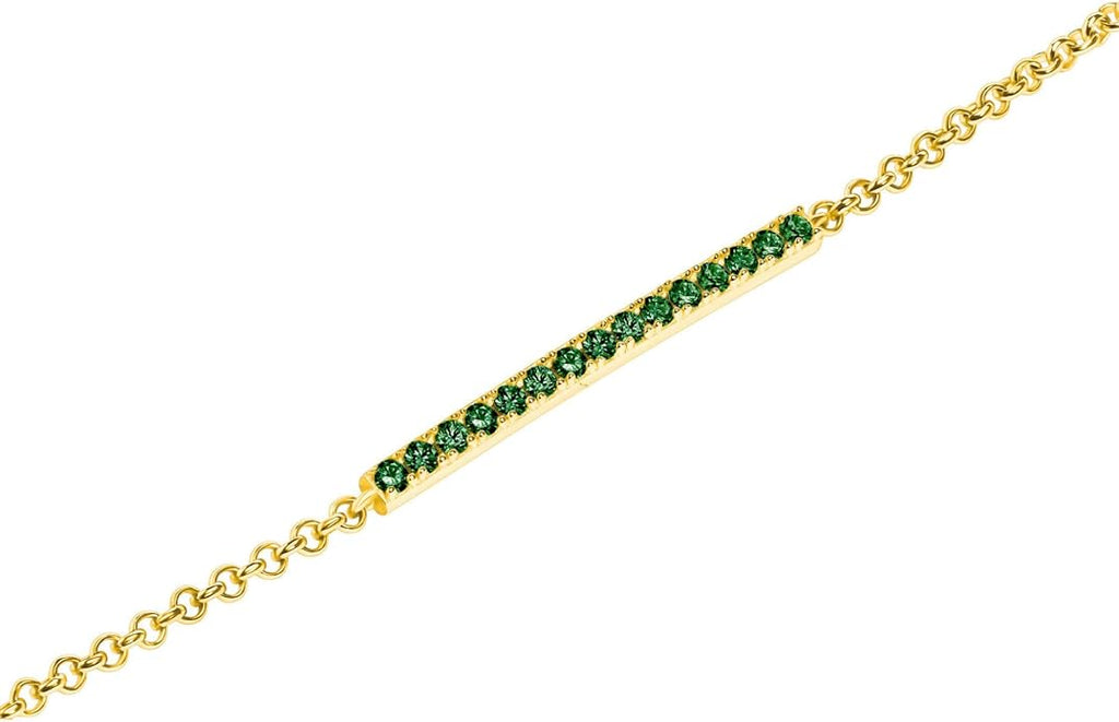 EcoGems Lab Grown Gemstone & Moissanite Bracelets – 14K/18K White or Yellow Gold Plated Sterling Silver – D Color VVS/VS Clarity – Elegant Sustainable Jewelry Gift with Gift Box