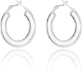 Acrylic Hoop Earrings Sterling Silver Lucite Clear Resin Rectangle Transparent Hoops for Women