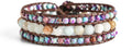 YGLINE Boho Handmade Natural Stone Bead 3 Row Wide Wrap Wrist Statment Bracelet Jewelry Collection