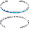 WINNICACA Bracelet for Women Opal Bracelet 925 Sterling Silver Opal Cuff Bangle Bracelets Inspirational Fine Jewelry Gifts for Women Her Wife Mom Daughter Anniversary Birthday Gifts Ideas