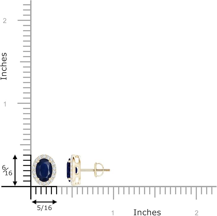 ANGARA Natural Blue Sapphire Earrings for Women | Prong-Set Oval Blue Sapphire Stud Earrings with Diamond Halo in 14K Solid Gold/Platinum | September Birthday, Anniversary, Gemstone Jewellery Gift