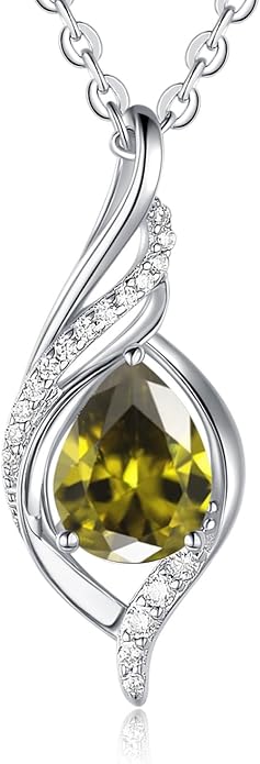 Birthstone Necklaces for Women Infinity Pendant S925 Sterling Silver Teardrop Pendant Necklace Anniversary Birthday Gifts for Women Wife Christmas Gifts for Her Mom Lady