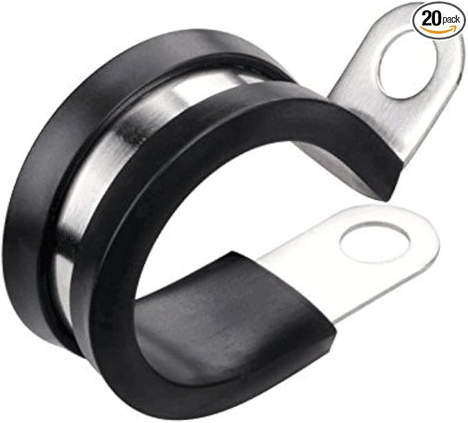 LOKMAN 20 Pack 1-3/4 Inch Stainless Steel Cable Clamp, Rubber Cushioned by LOKMAN