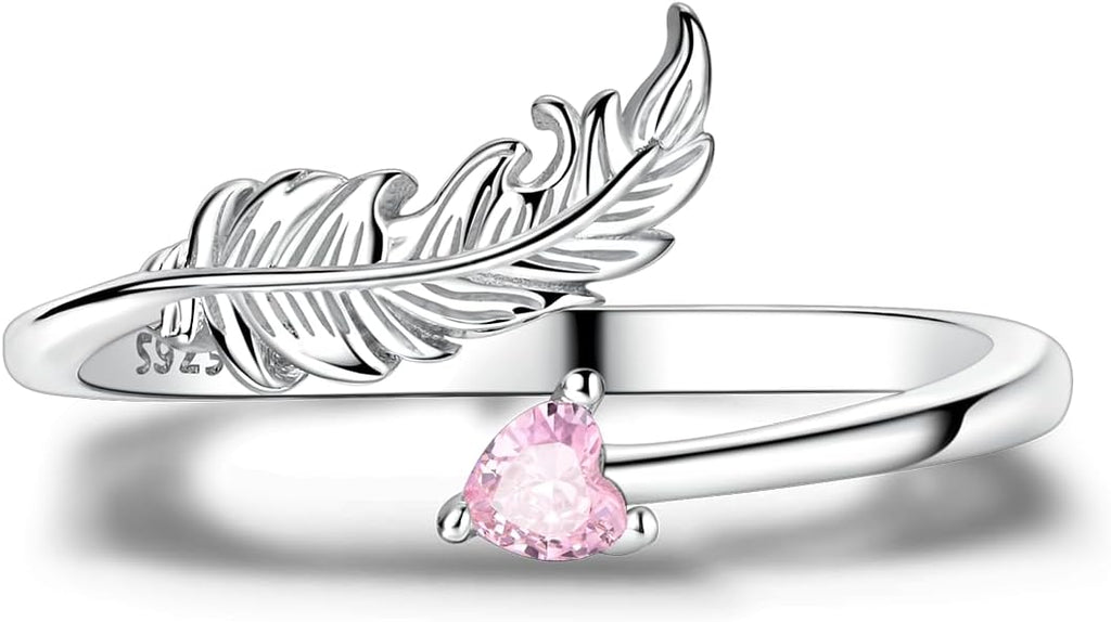Parmuz 925 Sterling Silver Adjustable Ring for Woman Stackable Open Lucky Ring Eternity Bands Dainty CZ Statement Engagement